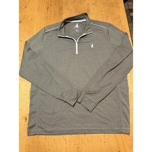 Johnnie-O Quarter Zip Pullover Mens L Gray PERFORMANCE Stretch Golf -SURFER